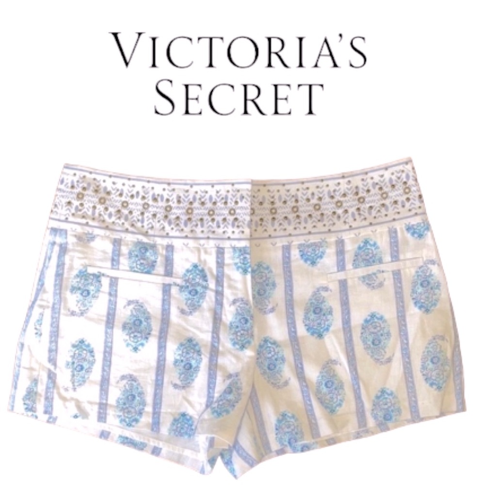 VICTORIA’S SECRET➕Stud Embellished Linen Shorts